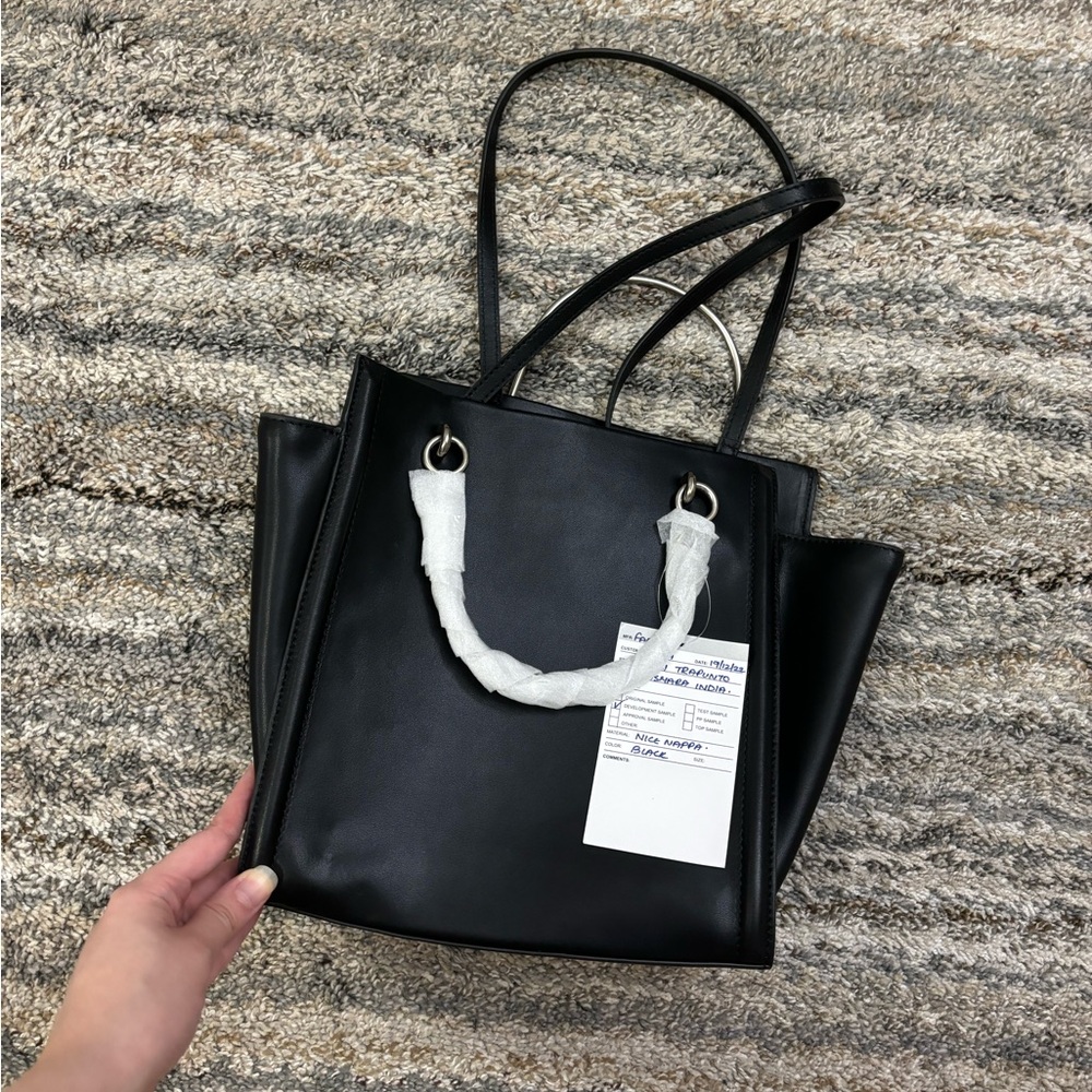 Black Leather Shoulder Bag NWOT | Leather Shoulder Bag | Black Shoulder Handbag